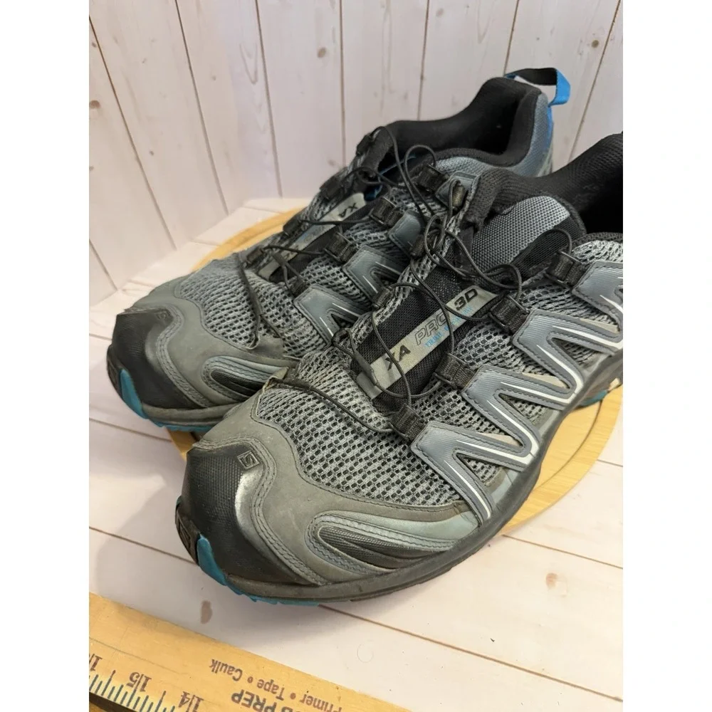 Salomon XA Pro 3D Men's Size 12 Blue Gray Trail Running Hiking Shoes Sneakers